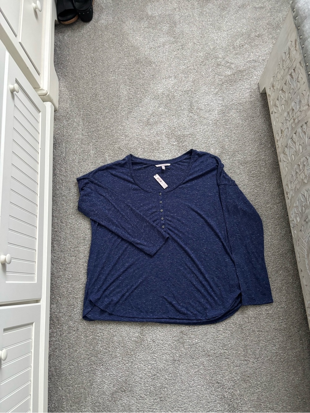 Victoria's Secret Navy Blue Long Sleeve Henley Top